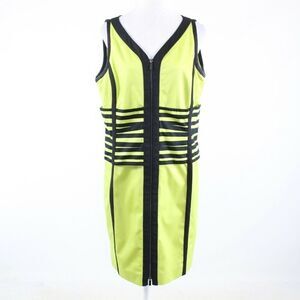 Yelllow green PER SE sleeveless shift dress 18
